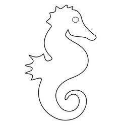 Coloring page: Seahorse (Animals) #18589 - Printable coloring pages