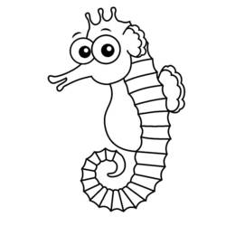 Coloring page: Seahorse (Animals) #18633 - Printable coloring pages