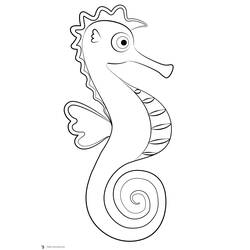 Coloring page: Seahorse (Animals) #18638 - Printable coloring pages