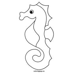 Coloring page: Seahorse (Animals) #18659 - Printable coloring pages