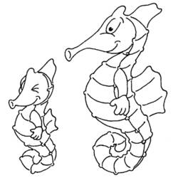 Coloring page: Seahorse (Animals) #18688 - Printable coloring pages
