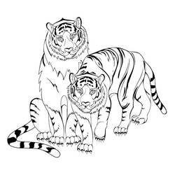 Tiger (Animals) coloring page #174936 to print and color