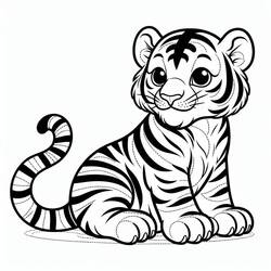 Tiger (Animals) coloring page #216763 to print and color