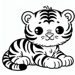 Tiger (Animals) coloring page #216764 to print and color