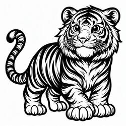 Tiger (Animals) coloring page #216772 to print and color