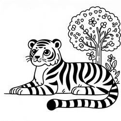 Tiger (Animals) coloring page #216776 to print and color
