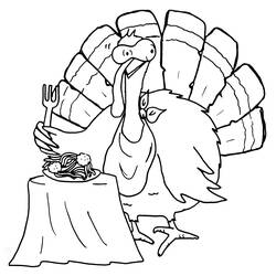 Coloring page: Turkey (Animals) #5488 - Free Printable Coloring Pages