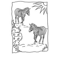 Zebra (Animals) coloring page #197170 to print and color