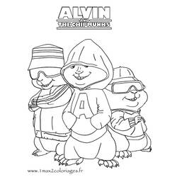Coloring page: Alvin and the Chipmunks (Animation Movies) #128248 - Printable coloring pages