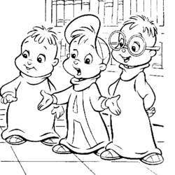 Coloring page: Alvin and the Chipmunks (Animation Movies) #128250 - Free Printable Coloring Pages