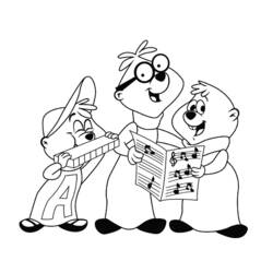 Coloring page: Alvin and the Chipmunks (Animation Movies) #128300 - Printable coloring pages