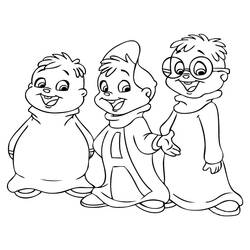 Coloring page: Alvin and the Chipmunks (Animation Movies) #128304 - Printable coloring pages