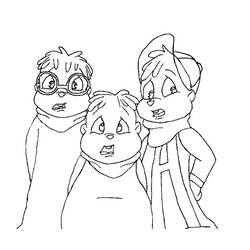Coloring page: Alvin and the Chipmunks (Animation Movies) #128307 - Printable coloring pages