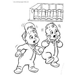 Coloring page: Alvin and the Chipmunks (Animation Movies) #128329 - Free Printable Coloring Pages