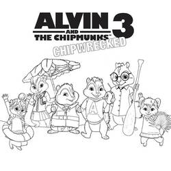Coloring page: Alvin and the Chipmunks (Animation Movies) #128338 - Printable coloring pages