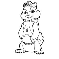 Coloring page: Alvin and the Chipmunks (Animation Movies) #128437 - Printable coloring pages