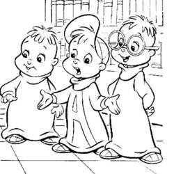 Coloring page: Alvin and the Chipmunks (Animation Movies) #128456 - Free Printable Coloring Pages