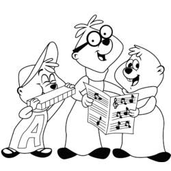 Coloring page: Alvin and the Chipmunks (Animation Movies) #128457 - Free Printable Coloring Pages