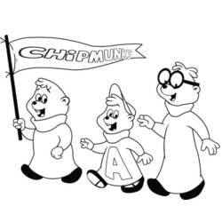 Coloring page: Alvin and the Chipmunks (Animation Movies) #128458 - Free Printable Coloring Pages