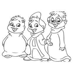 Coloring page: Alvin and the Chipmunks (Animation Movies) #128480 - Free Printable Coloring Pages