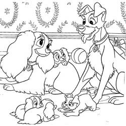 Coloring page: Lady and the Tramp (Animation Movies) #133210 - Printable coloring pages
