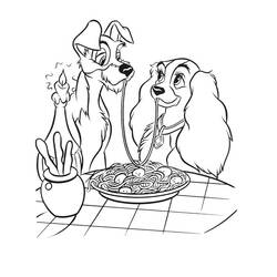 Coloring pages: Lady and the Tramp - Printable Coloring Pages