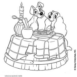 Coloring page: Lady and the Tramp (Animation Movies) #133225 - Free Printable Coloring Pages