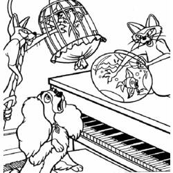Coloring page: Lady and the Tramp (Animation Movies) #133250 - Free Printable Coloring Pages