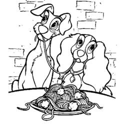 Coloring page: Lady and the Tramp (Animation Movies) #133419 - Printable coloring pages