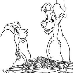 Coloring page: Lady and the Tramp (Animation Movies) #133453 - Free Printable Coloring Pages