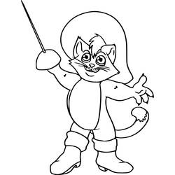 Coloring page: Puss in Boots (Animation Movies) #170611 - Free Printable Coloring Pages
