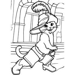 Coloring page: Puss in Boots (Animation Movies) #170616 - Free Printable Coloring Pages