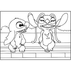 Stitch and Angel (Animation Movies) coloring page #216183 to print and color