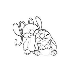 Stitch and Angel (Animation Movies) coloring page #216188 to print and color