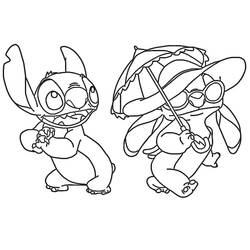 Stitch and Angel (Animation Movies) coloring page #216190 to print and color