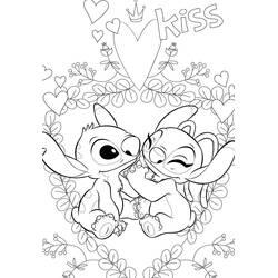 Stitch and Angel (Animation Movies) coloring page #216191 to print and color