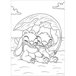Stitch and Angel (Animation Movies) coloring page #216192 to print and color