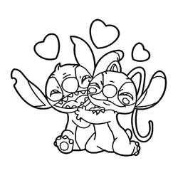 Stitch and Angel (Animation Movies) coloring page #216193 to print and color