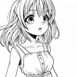 Coloring pages: Manga Girl - Free Printable Coloring Pages