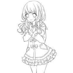 Coloring page: Manga Girl (Anime and Manga) #190661 - Free Printable Coloring Pages