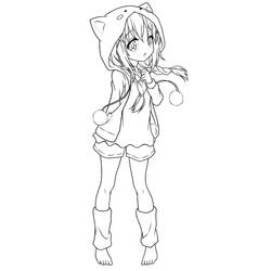 Coloring page: Manga Girl (Anime and Manga) #190666 - Free Printable Coloring Pages