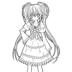 Coloring page: Manga Girl (Anime and Manga) #190667 - Free Printable Coloring Pages