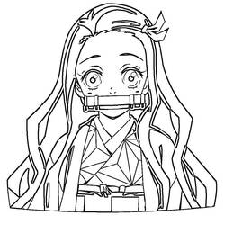 Coloring pages: Nezuko - Free Printable Coloring Pages