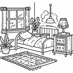 Coloring page: Bedroom (Buildings and Architecture) #203875 - Free Printable Coloring Pages