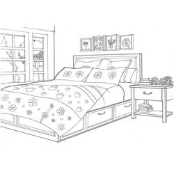 Coloring page: Bedroom (Buildings and Architecture) #203884 - Free Printable Coloring Pages