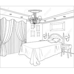 Coloring page: Bedroom (Buildings and Architecture) #203886 - Free Printable Coloring Pages