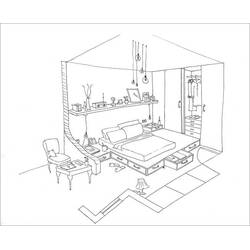 Coloring page: Bedroom (Buildings and Architecture) #203887 - Free Printable Coloring Pages