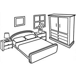 Coloring page: Bedroom (Buildings and Architecture) #203890 - Free Printable Coloring Pages
