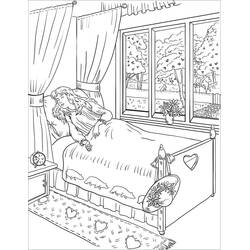 Coloring page: Bedroom (Buildings and Architecture) #203894 - Free Printable Coloring Pages