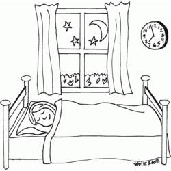 Coloring page: Bedroom (Buildings and Architecture) #63426 - Printable coloring pages